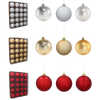 SET OF 20 BAUBLES 8 CM RED/GOLD/SILVER