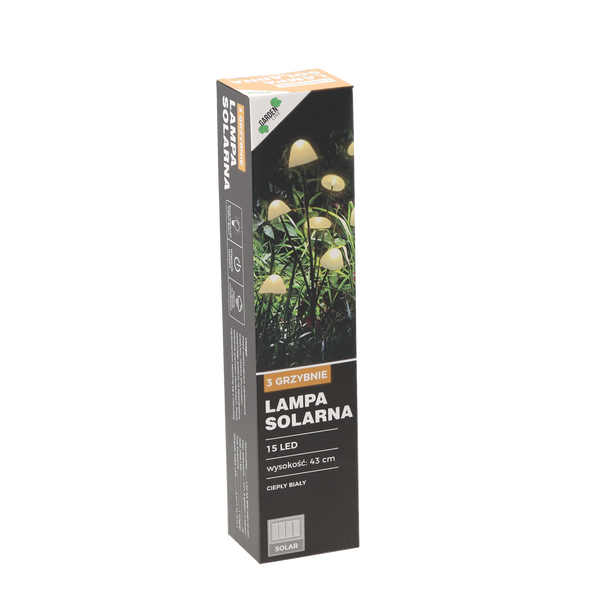 SET OF 3 SOLAR MUSHROOM LED LIGHTS 43 CM