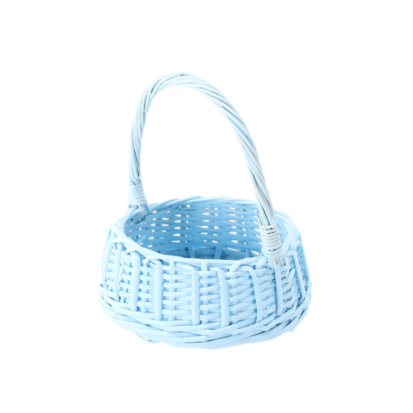 RATANOVÝ KOŠ 19 x 19 x 8,5/23 CM S RÚČKOU - MODRÝ *8376