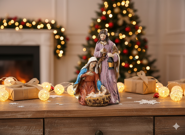 CHRISTMAS DECORATION - HOLY FAMILY 13 x 8,4 x 21 CM