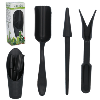 SET OF TOOLS FOR SUCCULENTS, MINIATURE PLANTS ANTHRACITE