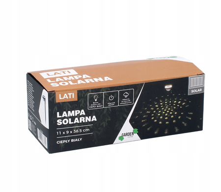 SOLÁRNÍ LAMPA 11 x 9 x 38,5 CM LATI LED TEPLÁ BÍLÁ *3705