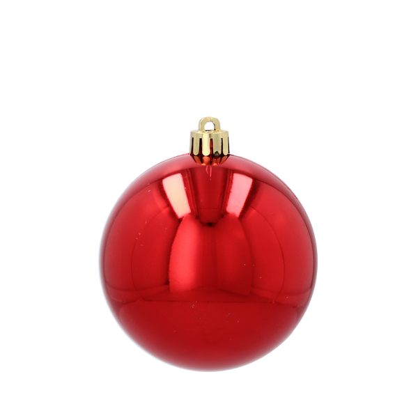 SET OF 4 BAUBLES 8 CM RED/GOLD/SILVER