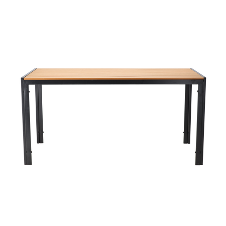 STEEL POLYWOOD TABLE 150 x 90 x 73 CM BLACK