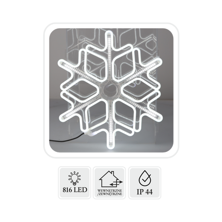 SNOWFLAKE 30 CM NEON LED COLD WHITE + COLD WHITE FLASH IP44