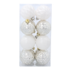 SET OF 16 BAUBLES 6 CM WHITE