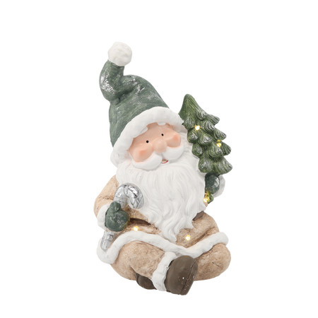 FIGURĂ DE CRĂCIUN - MOȘ CRĂCIUN CU BRADUL 24 X 23 X 38 CM LED *1162