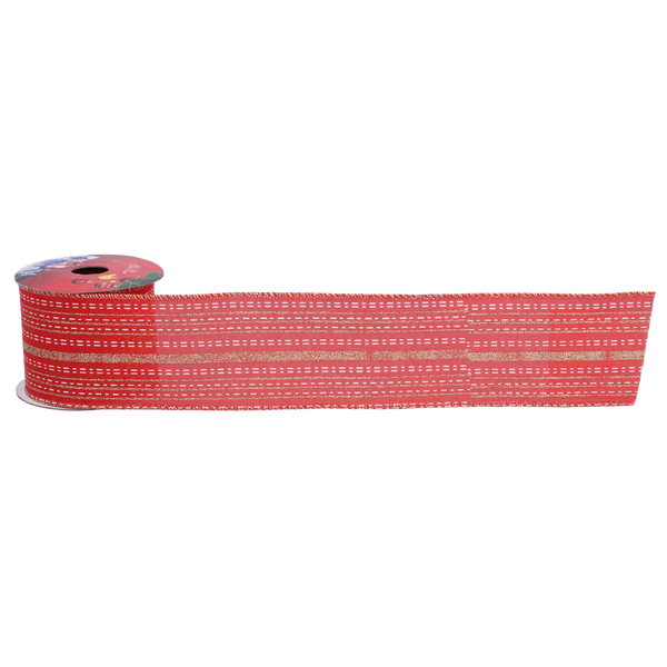 VÁNOČNÍ DEKORAČNÍ STUHA 6,3CM X 2,7M PRUHY MIX BARVY balení=16ks. *2244