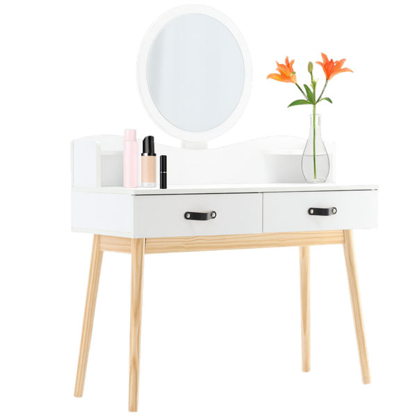 TOALETKA KOSMETYCZNA BIAŁA Z LUSTREM 100 x 40 x 139 CM *1602