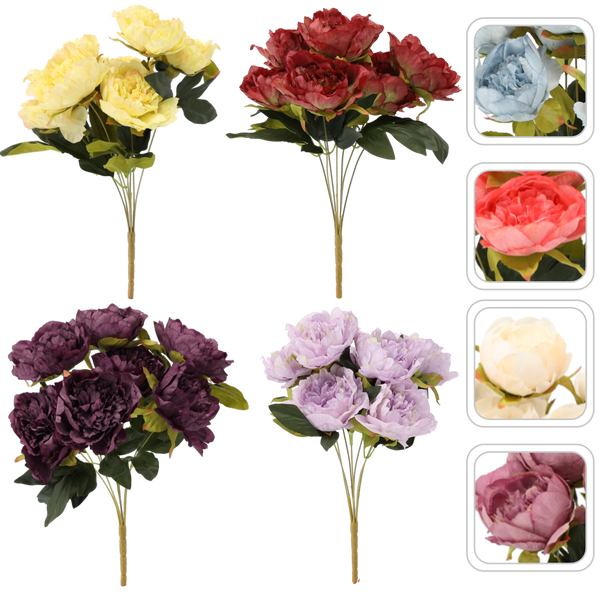 UMĚLÝ VĚNEC - KYTICE 7 PIVOŇEK 44 CM MIX BARVY *4144