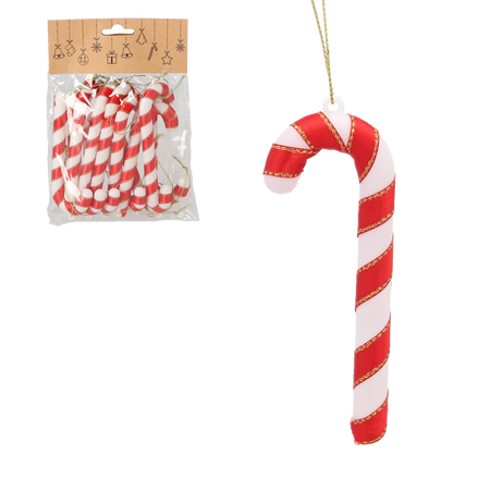 KPL. 12 DECORAȚIUNI DE CRĂCIUN BÂTA DE ZAHĂR 12 CM *7863
