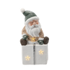 FIGURINE OF THE NATIVITY SCENE - SANTA SITTING ON A PRESENT 22,5 X 18 X 43,5 CM LED 