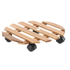 Suport din lemn pentru ghiveci rotund pe roti FI 30 CM *4557