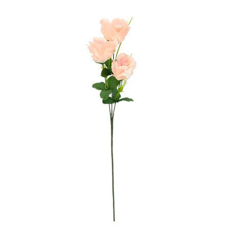 RAMĂ ARTIFICIALĂ - RUJĂ CU TREI FLORI 62 CM MIX DE CULORI pachet=84 buc *3079