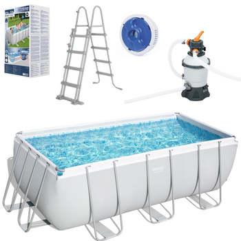 PISCINĂ CU CADRU 4,12 x 2,01 x 1,22 M (PISCINĂ, POMPĂ DE NISIP, SCARĂ, DISTRIBUITOR) *0258 *6288