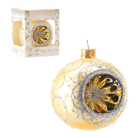 BOMBKA SZKLANA ZŁOTA 8 CM *6167