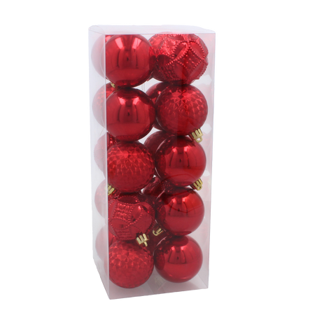 KPL. 20 BOMBEK 6 CM RED / GOLD / SILVER *3825