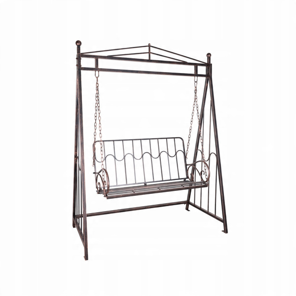 HUŚTAWKA OGRODOWA 162 x 90 x 205 CM ANTYCZNY BRĄZ *1418