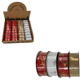 CHRISTMAS DECORATIVE RIBBON 2.5 CM x 2.7M