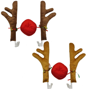 CHRISTMAS CAR DECORATION - REINDEER ANTLERS + NOSE MIX COLORS