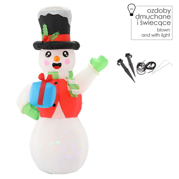 INFLATABLE SNOWMAN LED 180 CM