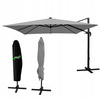 GARDEN UMBRELLA "ROMA" 3 X 4 M GRAY WITH COVER
