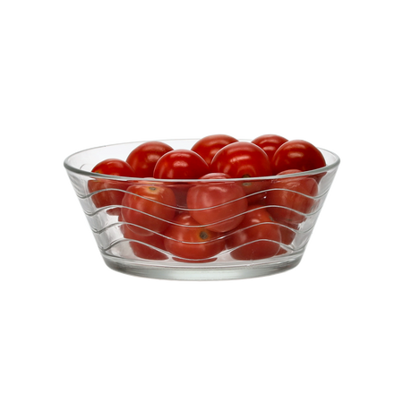 GLASS SALAD BOWL 12.5 CM / 375 ML WAVES PACK=6PCS