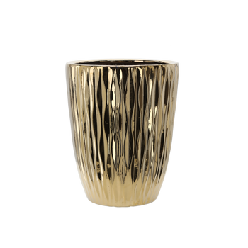 KERAMICKÝ OBAL NA KVPINÁČ 29 x 29 x 41,5 CM ZLATÝ LESK *3581