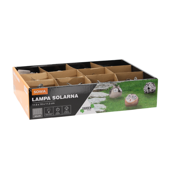 LAMPA SOLARNA SOWA 11,5 x 10 x 11,2 CM disp.12szt *0043