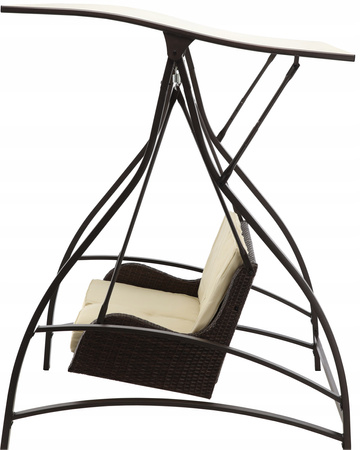 GARDEN SWING MADE OF TECHNORATTAN 166 X 130 X 170 CM BROWN PREMIUM