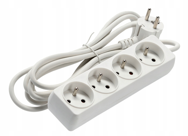 EXTENSION CORD POWER STRIP 4 SOCKETS 3M WHITE