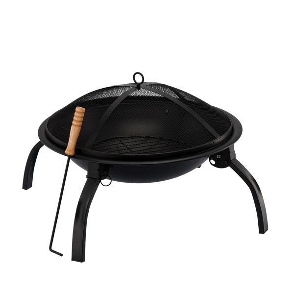 GARDEN FIRE PIT WITH COVER AND POKER 56 x 56 x 39,5 CM