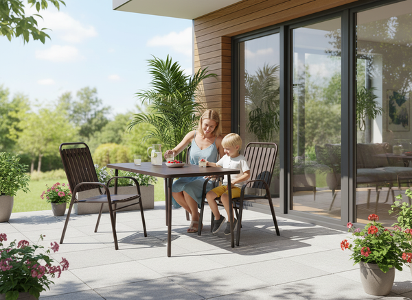 STOLIK OGRODOWY PROSTOKĄTNY 140 x 80 x 72 CM BRĄZOWY