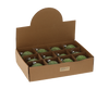 BOMBĂ DIN sticlă - VERDE DECORATĂ 8 CM MIX DE MODELE disp=12 buc *4754