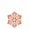 SET OF 18 WOODEN CHRISTMAS DECORATIONS BROWN ASSORTED 3 DESIGNS SNOWFLAKES