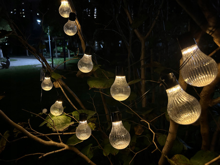 SOLAR GARDEN GARLAND LENGTH 2 + 1.8 M STRIPES 10 LED WARM WHITE