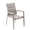 ALUMINUM PADDED TEXTILENE CHAIR 64 x 55 x 91 CM BEIGE