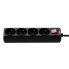 Predlžovač napájacej lišty so spínačom 4 zásuvky 3 m čierny *8688