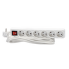 EXTENSION CORD POWER STRIP WITH SWITCH 6 SOCKETS 5 M WHITE