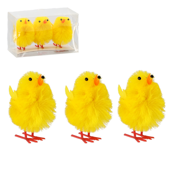 KPL. 3 KURCZAKÓW 13 x 8 CM ŻÓŁTY *7893