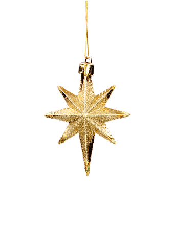 SET OF 4 CHRISTMAS TREE DECORATIONS STAR 10 CM