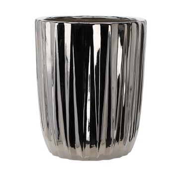 CERAMIC COVER FOR A POT 39,5 x 39,5 x 48,5 CM CM SILVER STRIPES