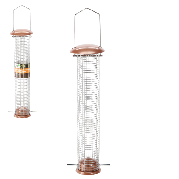 BIRD FEEDER FOR SEEDS - COPPER 9 X 39 CM