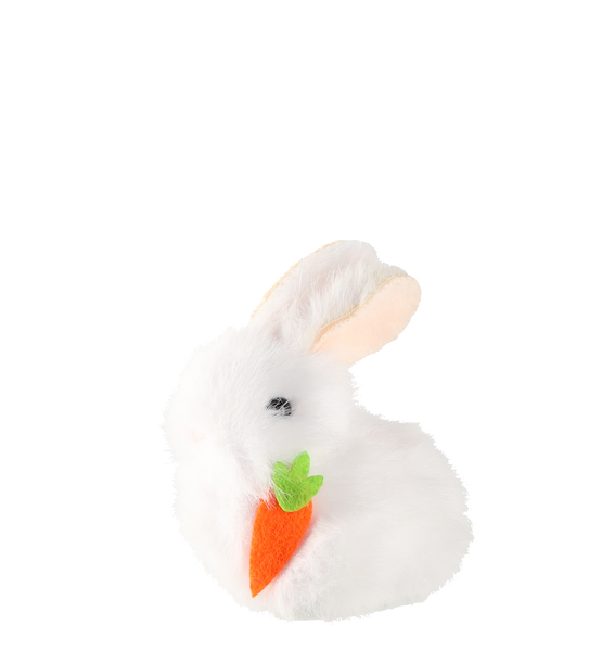 ORNAMENT DE PAȘTE - PENDULĂ 5 x 5 x 7 CM IEPURAȘ CU MORCOV MIX 3 CULORI pachet=12buc *9090