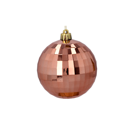 SET OF 20 BAUBLES 8 CM OLIVE/COPPER/GRAPHITE MIX DESIGNS