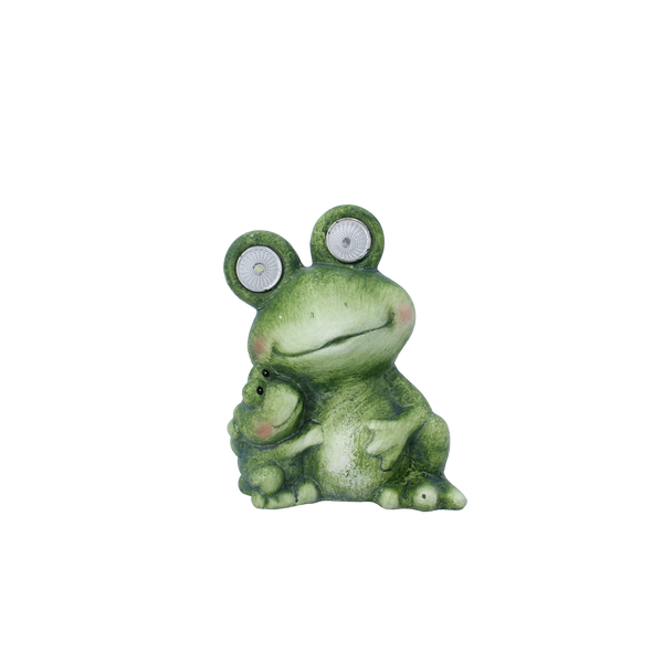 FIGURKA OGRODOWA - ŻABA ZE ŚWIECĄCYMI OCZAMI 13 x 9,5 x 16,5 CM LED opak=4szt *7829