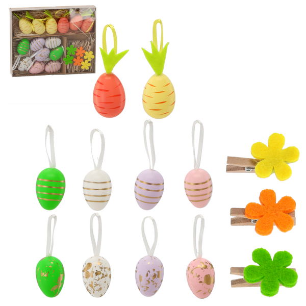 SADA 20 VEĽKONOČNÝCH OZDOB NA DEKORÁCIU *8142