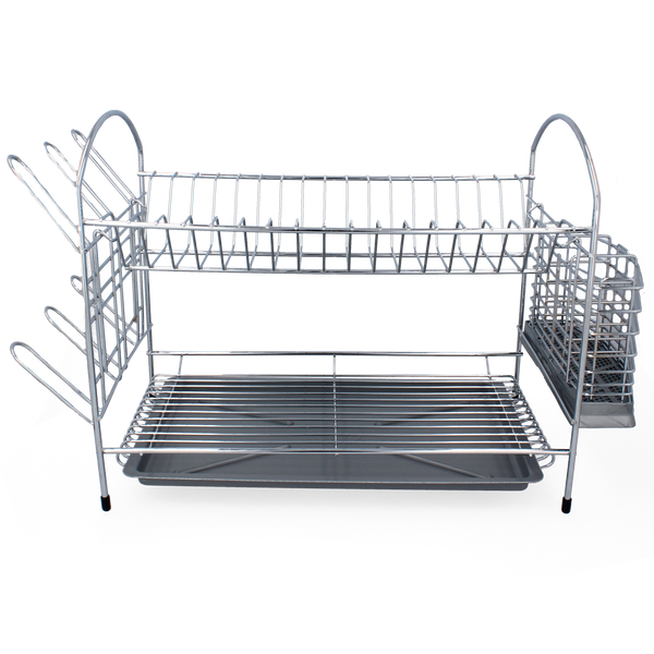 DISH RACK FOR PLATES 2 LEVELS 40CM CHROME