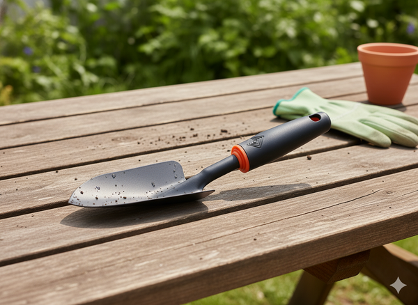 NARROW GARDEN TROWEL 31.5 x 5.7CM BLACK