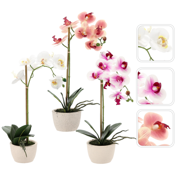 UMĚLÝ KVĚT - ORCHIDEJ MIX 3 BARVY 43 CM bal.=6 ks*4801
